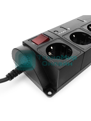 Сетевой фильтр Energenie Сетевой фильтр EG-PMS2-LAN программируемый, черный (10А, LAN, 6 розеток)