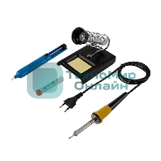 Набор для пайки Rexant №4 (паяльник 30 Вт, оловоотсос, подставка, припой, губка)