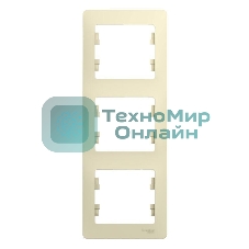 Рамка 3-м Glossa верт. беж. SchE GSL000207