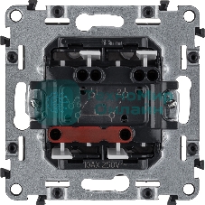 Выключатель 10А 250В, с лиц. панелью 2-клавишный Антрацит