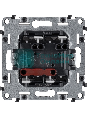 Выключатель 10А 250В, с лиц. панелью 2-клавишный Антрацит