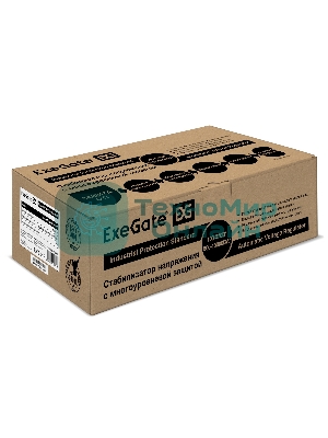 Стабилизатор напряжения ExeGate Master Turbo AVS-1000 (1000ВА, 100-265В, цифр. индикация вход/вых. напряжения, 220В±8%, КПД 98%, 5 уровней защиты, задержка, усиленный метал.корпус, евророзетка, RTL)