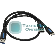 Кабель Vention USB 3.0 AM/micro B, USB 2.0 AM - 0.5м Кабель Vention USB 3.0 AM/micro B, USB 2.0 AM - 0.5м