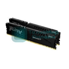 Оперативная память Kingston Fury Beast, DDR5, 16GB (2x8GB), 5200MHz, CL40, DIMM, радиатор, черный