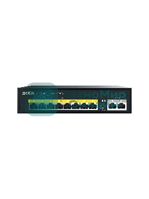 Коммутатор Netis P110C 10-портовый PoE+ коммутатор Fast Ethernet/8*PoE+ 2 порта 802.3af/802.3at