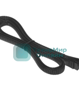 Кабель интерфейсный SATA Cablexpert CC-SATAM-DATA90-BLBR-100CM, Sata3 7pin/7pin, мет.защелка, угловой разъем, 100 см, черный, оплетка, пакет