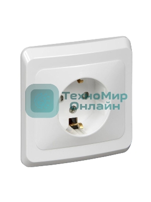 Розетка 1-м СП Этюд 16А защ. шторки с заземл. бел. SchE PC16-004B