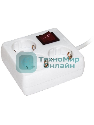 Удлинитель 3х3 м с заземл. 16А IP20 У-С03К с выкл. 2P+PE IEK WYP30-16-03-03-ZK-N