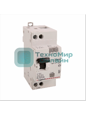 Выключатель автоматический дифференциального тока 1п (1P+N) C 20А 30мА тип AC 6кА RX3 Leg 419400
