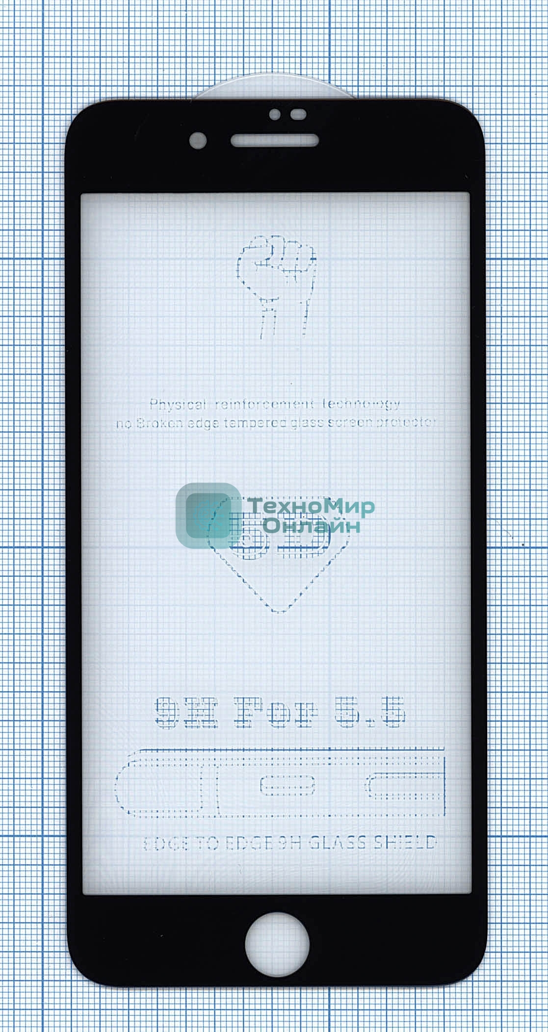 Защитное стекло 6D для Apple iPhone 7/8 Plus черный