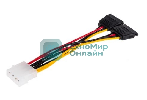 Кабель GoPower MOLEX (F)-2SATA (M) 0.2M 00-00027494