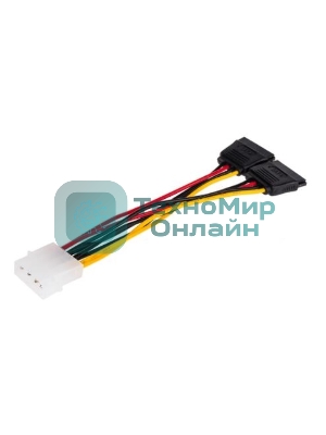 Кабель GoPower MOLEX (F)-2SATA (M) 0.2M 00-00027494