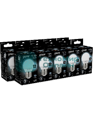 Лампа светодиодная Gauss 6.5Вт цок.: E27 шар 220B св. свеч. бел. нейт. P45 (упак.: 10 шт)