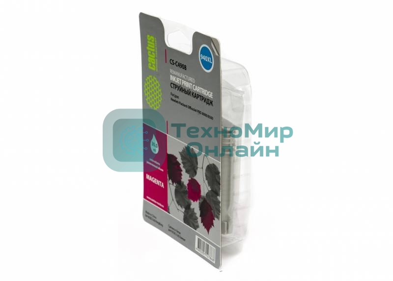 Картридж струйный Cactus CS-C4908 №940 пурпурный (30 мл) для HP OfficeJet PRO 8000/8500