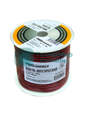 Кабель акустический PROconnect 2х0,50 мм², красно-черный, бухта 100 м