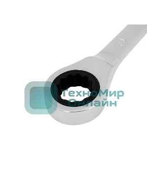 Ключ комбинированный трещоточный Rexant 17 мм, CrV, зеркальный хром