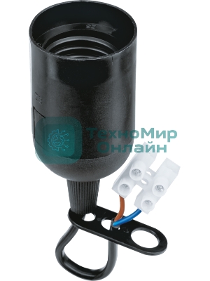 Патрон электрический Navigator NLH-P-F-BL-E27-TB пластиковый черный с КЗВ