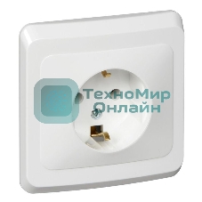 Розетка 1-м СП Этюд 16А с заземл. белый SchE PC16-003B