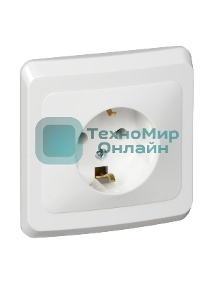 Розетка 1-м СП Этюд 16А с заземл. белый SchE PC16-003B