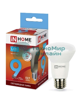 Лампа светодиодная LED-R63-VC 9Вт 230В E27 4000К 810лм IN HOME 4690612024325