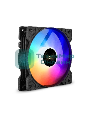 Вентилятор для корпуса ExeGate EX12025H3P4PMY-PWM.ARGb черный, 120 мм, 1800 об/мин, 26 дБ, 4 pin