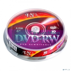 Диск DVD-RW VS 4.7 Gb, 4x, Cake Box (10), (10/250).