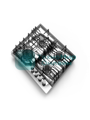 Газовая варочная панель Evelux HEG 638 X Hi-Tech, 60 см, 4 конфорки, WOK-конфорка, чугунные решетки, газ-контроль, электроподжиг, механическое управление, нержавеющая сталь