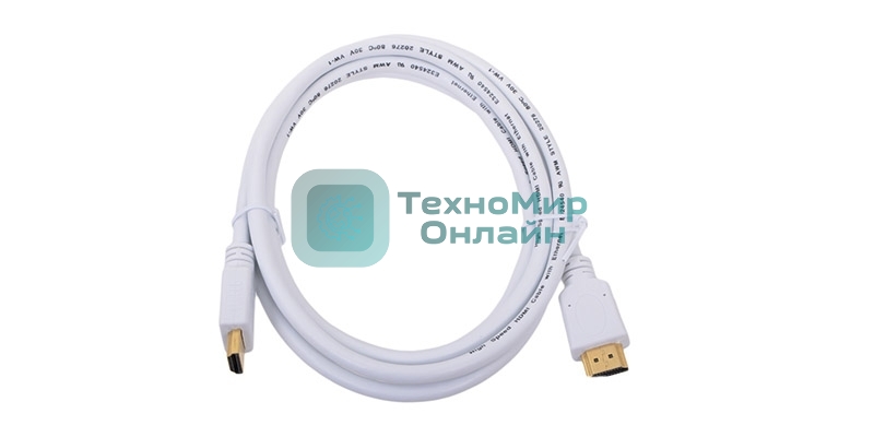 Кабель Cablexpert HDMI CC-HDMI4-W-6, 19M/19M, v2.0, медь, позол.разъемы, экран, 1.8м, белый, пакет