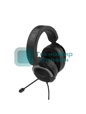 Гарнитура ASUS TUF Gaming H3 чёрный/серый, проводная, mini jack 3.5 мм, регулятор громкости, отключаемый микрофон