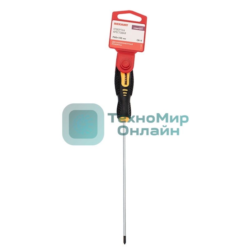 Отвертка крестовая Rexant PH 0х150 мм, двухкомпонентная рукоятка