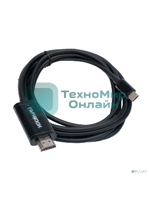 Кабель-переходник с Type-C на HDMI Гарнизон GCC-A-CM-HDMI-1.8M, v1.4, 1.8м, черный, пакет