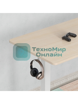 Стол компьютерный Cactus угловой подъемный столешница МДФ, белый дуб каркас белый 140x72x60 см (CS-EDXL-WWD)