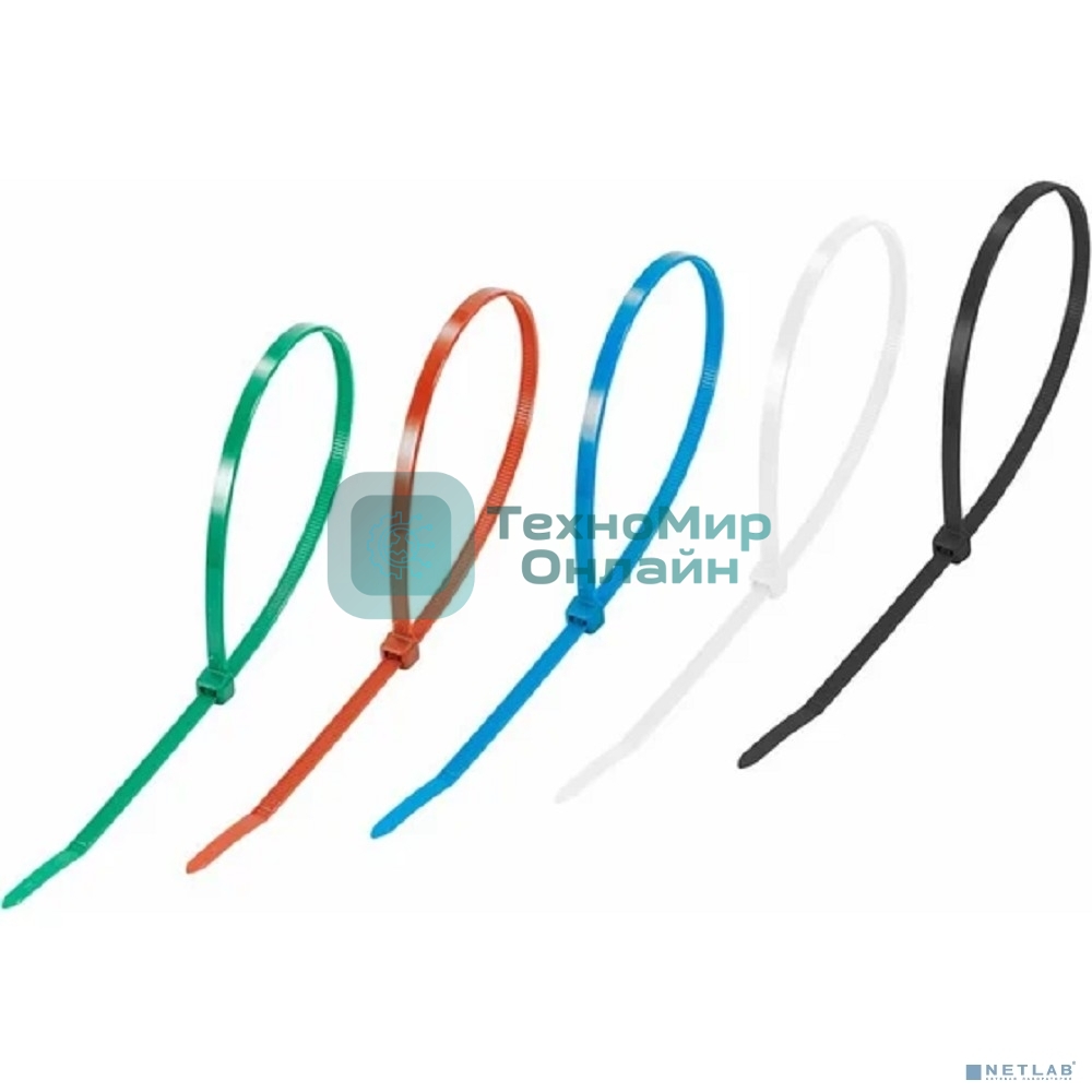 Хомут кабельный Rexant 4.8х300 нейл. разноцвет. (уп. 25 шт)