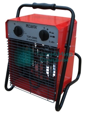 Тепловые пушки Ресанта ТЭП-3000 67/1/2 Тепловая электрическая пушкаквадратная, 220В, вентилятор/1500/3000 Вт, 6,1 кг