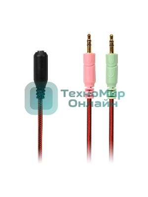 Гарнитура Sven AP-G988MV чёрный-красный, проводная, 3.5 мм