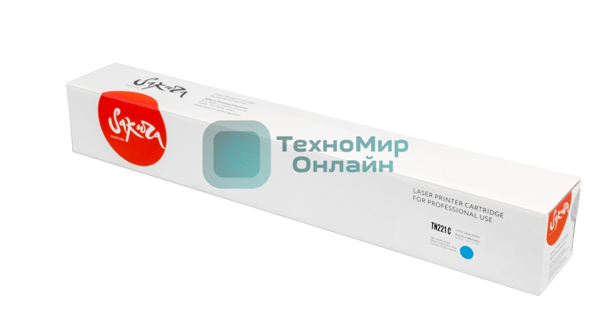 Тонер-туба Sakura KMTN-221C (A8K3450) для Konica Minolta, голубой, 21000 к.