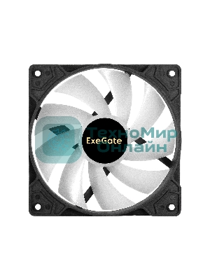 Вентилятор для корпуса ExeGate EX12025H3P4PMY-PWM.ARGb черный, 120 мм, 1800 об/мин, 26 дБ, 4 pin