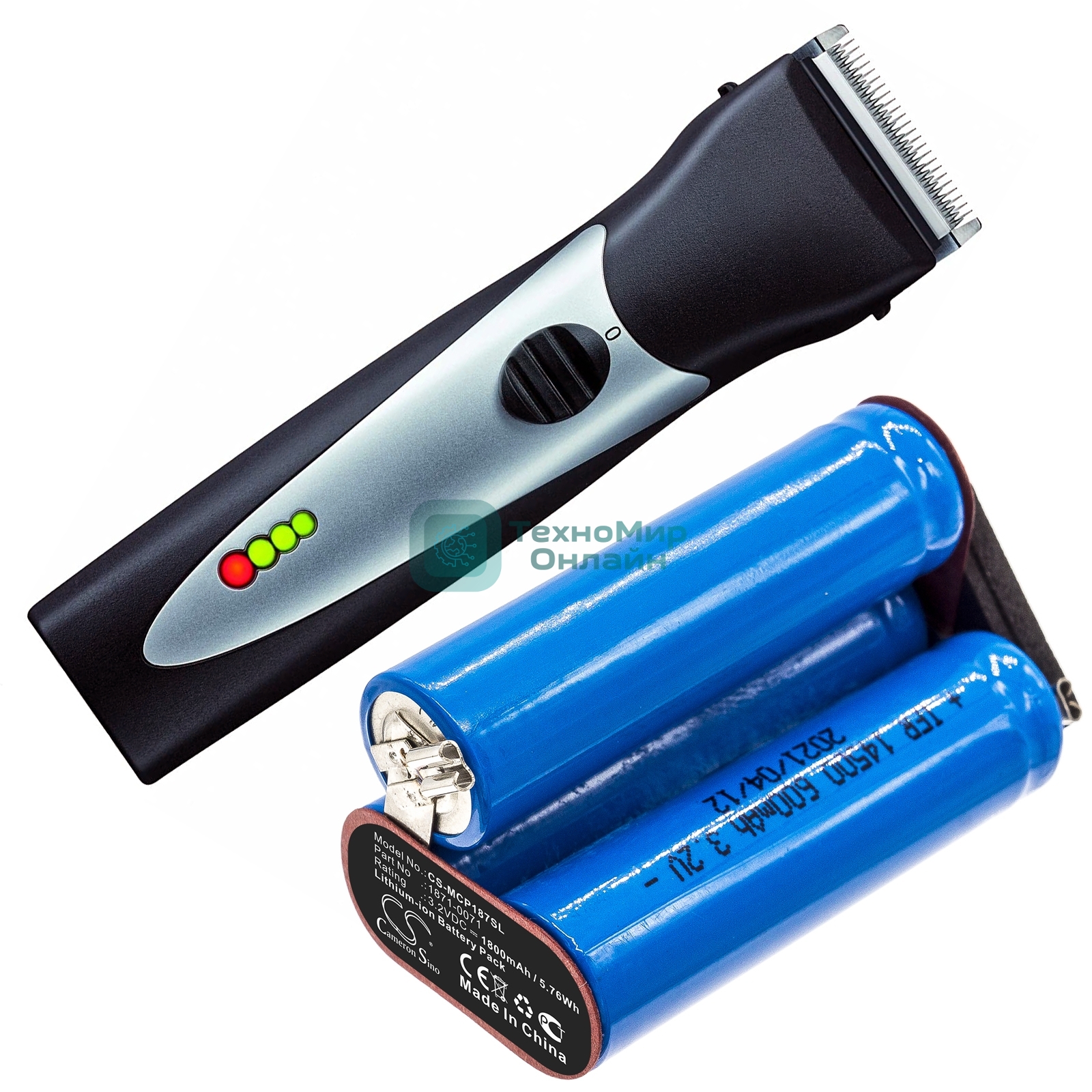Аккумулятор CameronSino CS-MCP187SL для Moser Chrom Style Pro 1871 1800mAh, 3.2V, Li-ion