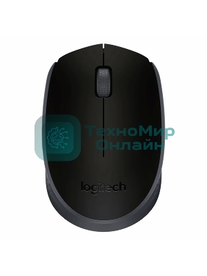 Мышь беспроводная Logitech M171 черный/серый, 1000 dpi, радиоканал, USB, кнопки - 3
