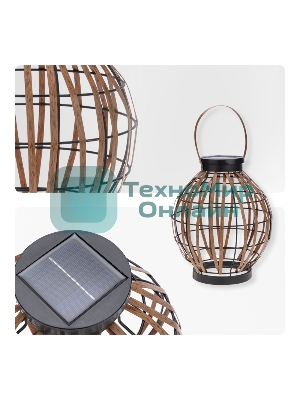 Светильник садовый Rexant Бамбук, 29,5 см, 3000К, встроенный аккумулятор, солнечная панель, коллекция Бали