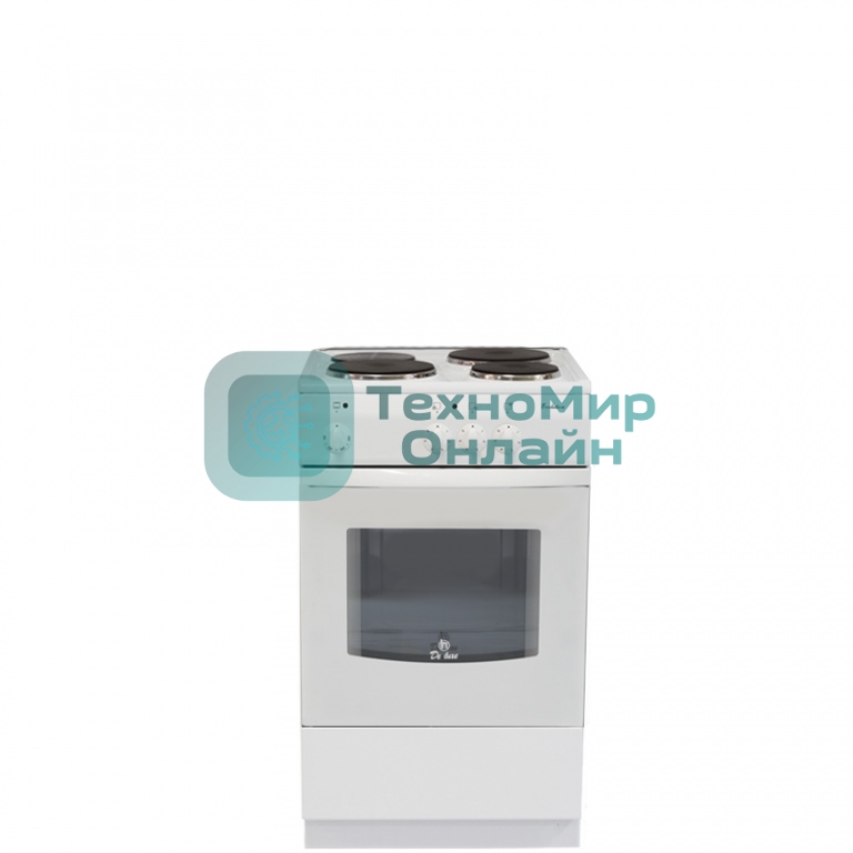 Плита электрическая De Luxe 5003.17Э белый, конфорок 3 электрических, духовка 46 л, 50 см x 85 см x 50 см