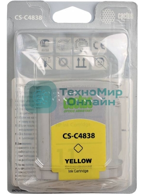 Картридж струйный Cactus CS-C4838 желтый (29 мл) для №11 HP 2000/2500/1000/1100/1200