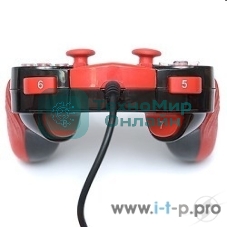 Геймпад Dialog Action GP-A15, черно-красный, вибрация, 12 кнопок, USB