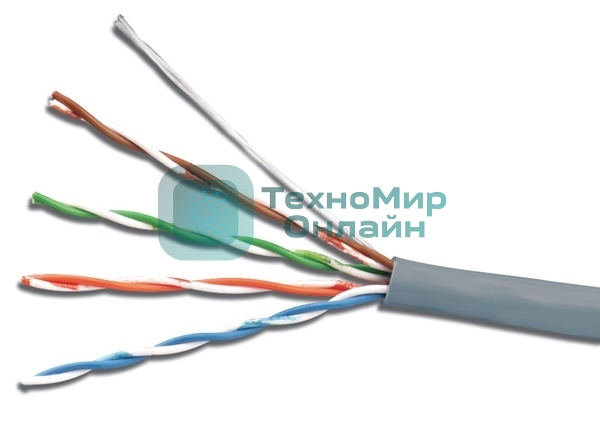 Кабель сетевой UTP 4 Pair AWG 24 CCA cat5E 100м серый