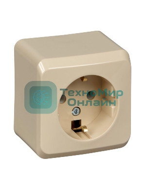 Розетка 1-м ОП Этюд 16А с заземл. крем. SchE PA16-003K