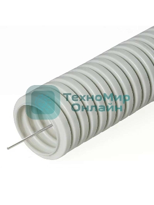 Труба гофрированная ПВХ d32мм с зондом сер. (уп.50м) Урал Пак ГФ-0100732-050