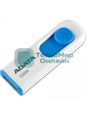 Флешка USB ADATA C008 (AC008-16G-RWE), 16Gb, USB 2.0, R/W 15/5, белый/синий
