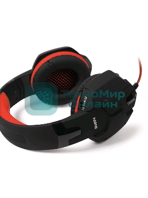 Гарнитура Sven AP-G988MV чёрный-красный, проводная, 3.5 мм