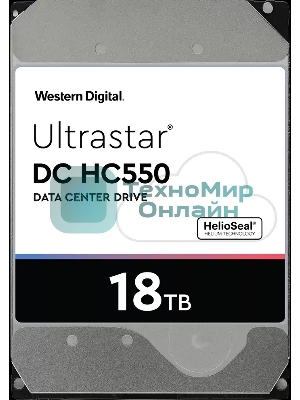 Жесткий диск Western Digital Original SATA-III 18Tb 0F38459 WUH721818ALE6L4 Ultrastar DC HC550 (7200rpm) 512Mb 3.5
