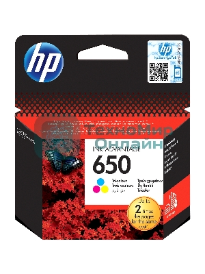 Картридж струйный HP 650 CZ102AE многоцветный для HP DJ IA 2515/2516 (200 стр.)